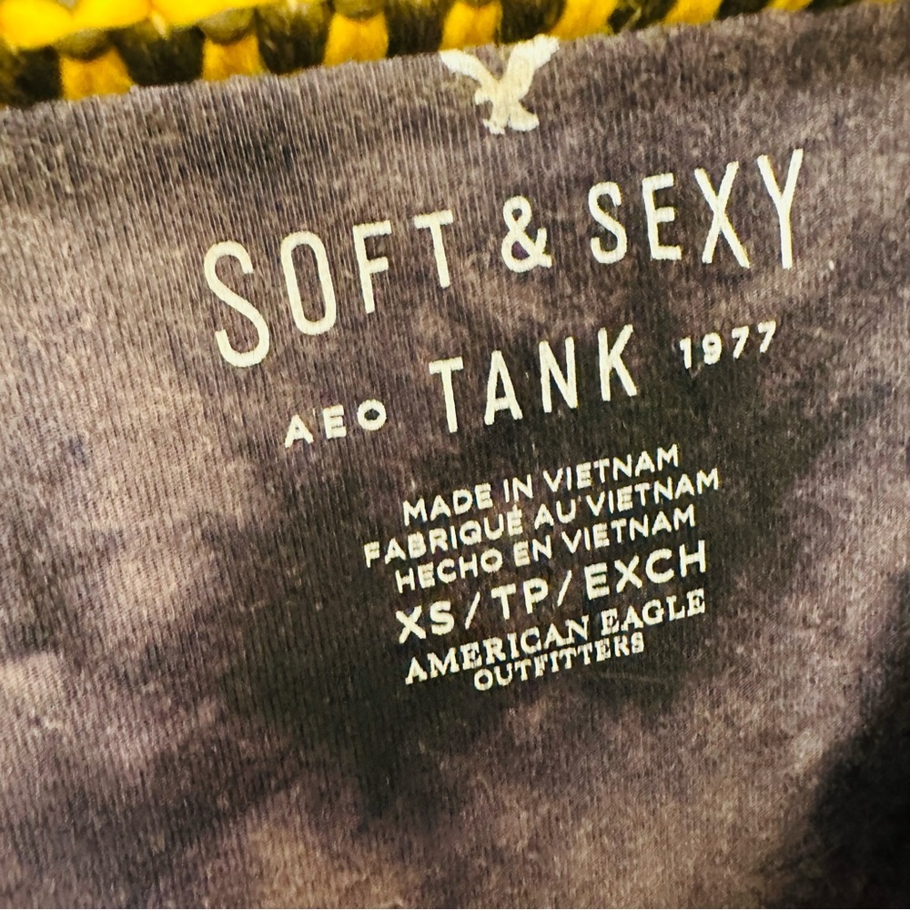 βοΈ American Eagle Outfitters Soft & Sexy Tie-Dye Tank - Purple and Black - Picture 2 of 5